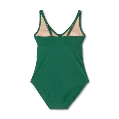 Kona Sol Women's Tie-Front One Piece Swimsuit Full Coverage Swimwear