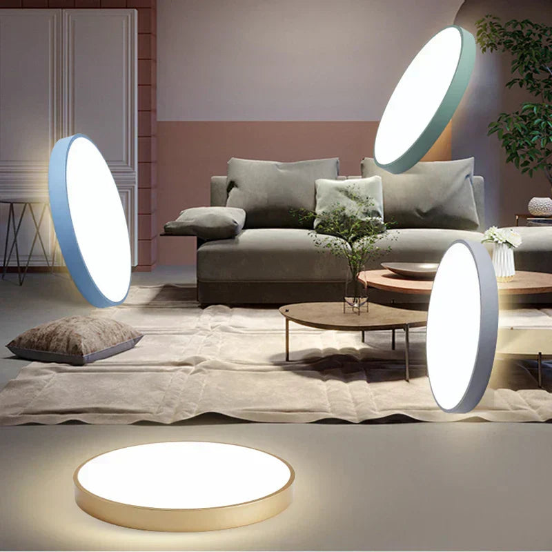 Modern Minimalist Round LED Ceiling Light 1-Light Indoor Hardwired