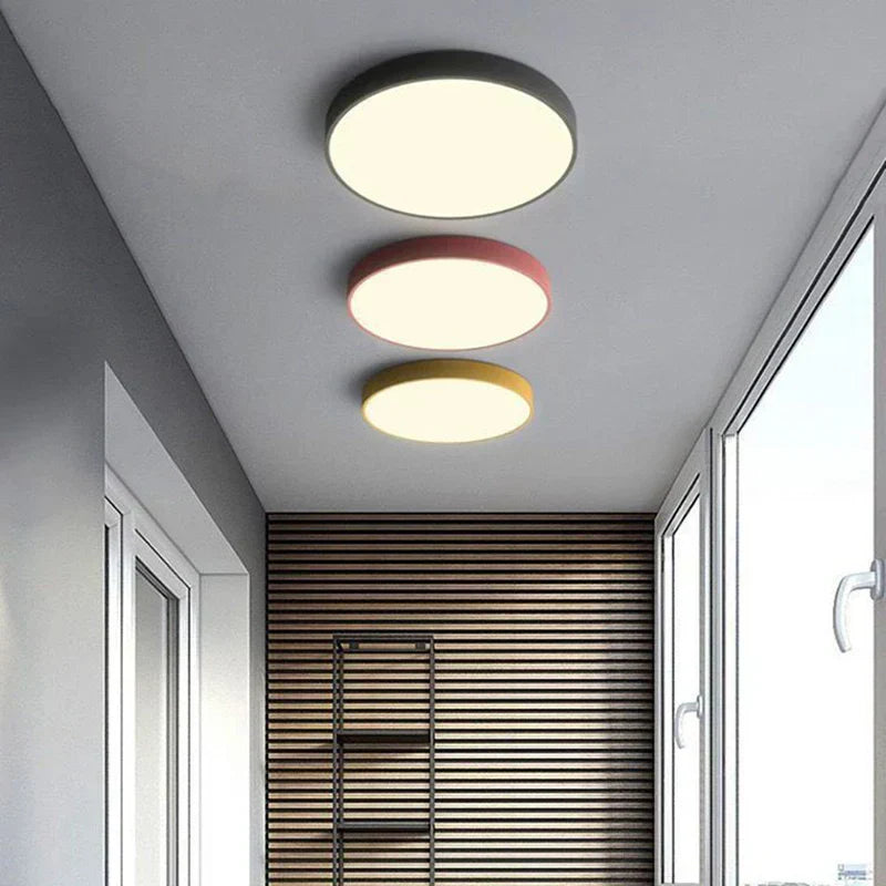 Modern Minimalist Round LED Ceiling Light 1-Light Indoor Hardwired