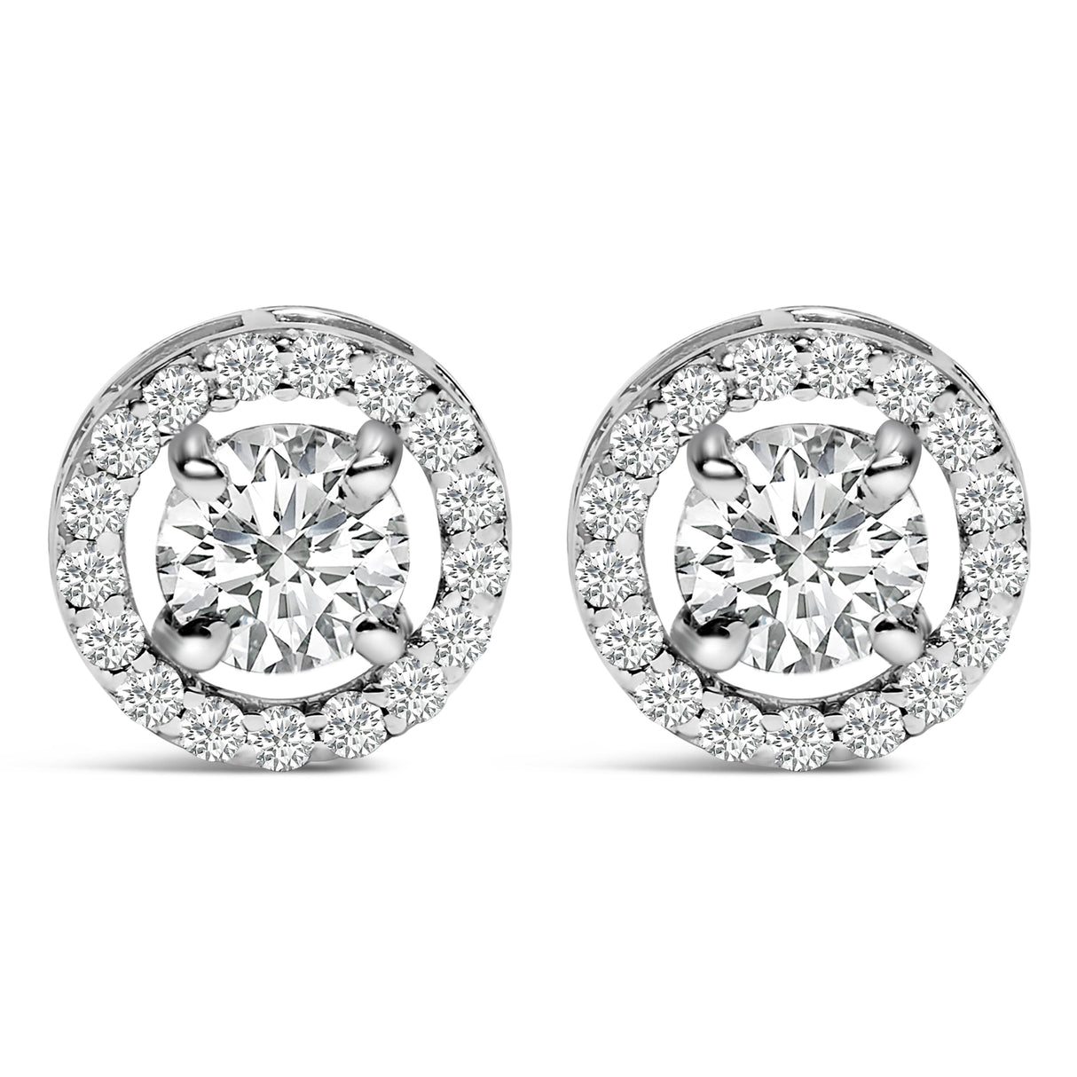 Men's 14K White Gold 1 3/4 Cttw Lab Grown Diamond Halo Cufflink