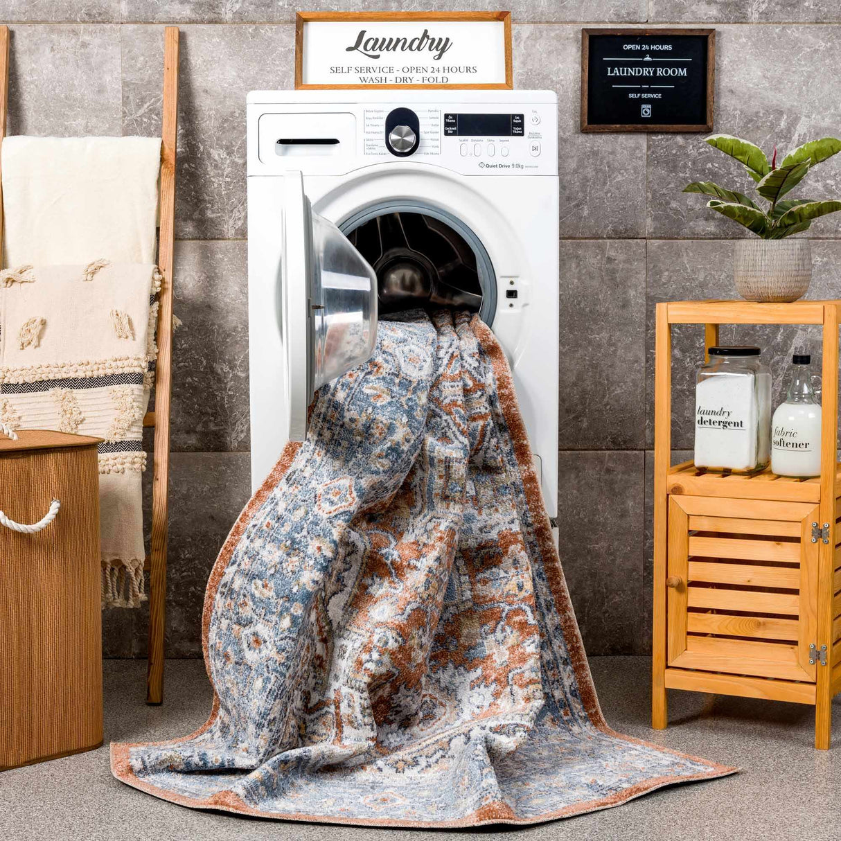 Ember Washable Area Rug - Clearance