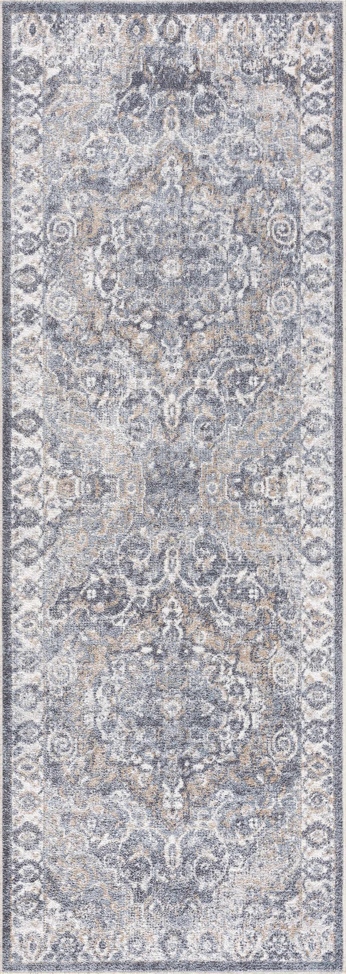 Aurum Blue Washable Area Rug - Clearance