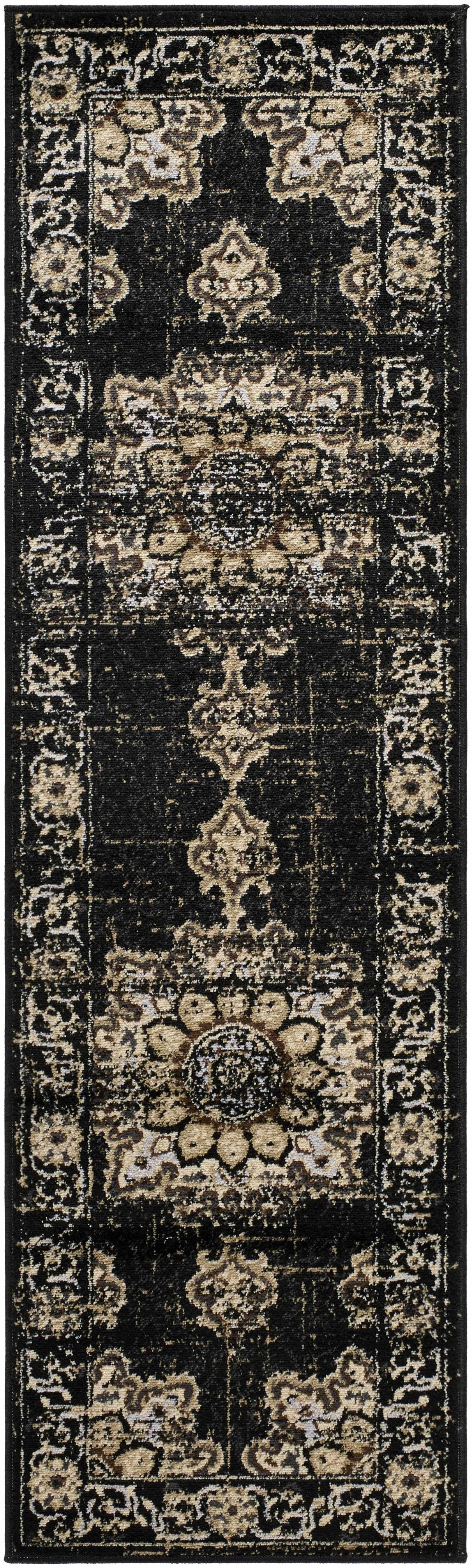 Lostwithiel Black Medallion Rug