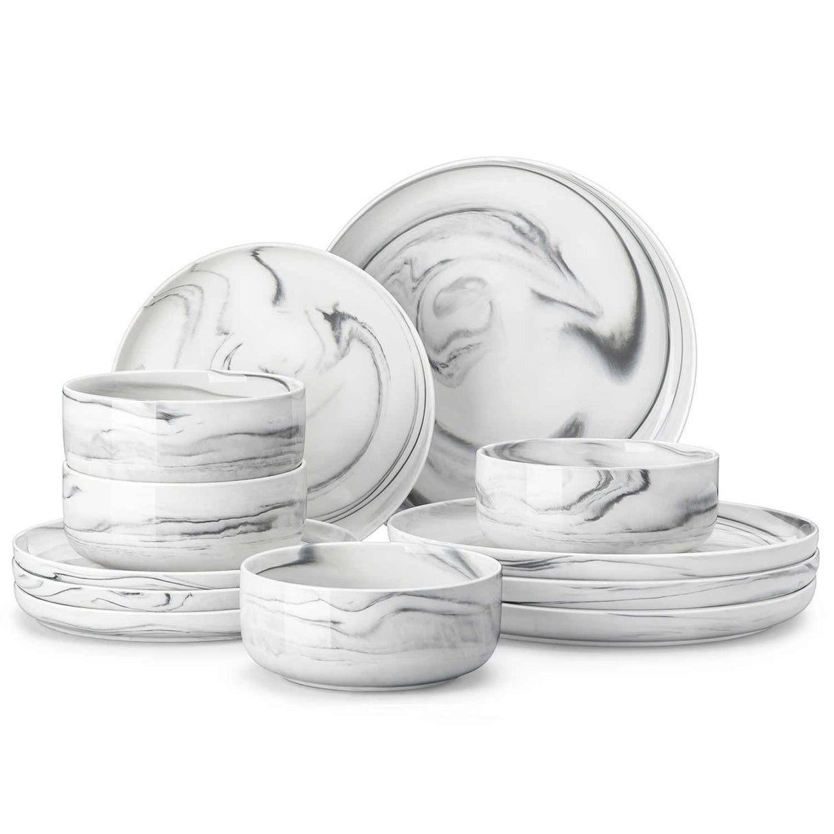 Luna Marble Pink 12 Piece Dinnerware Set