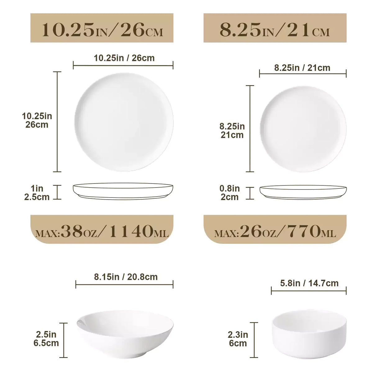 Luna 24 Piece Dinnerware Set for 6
