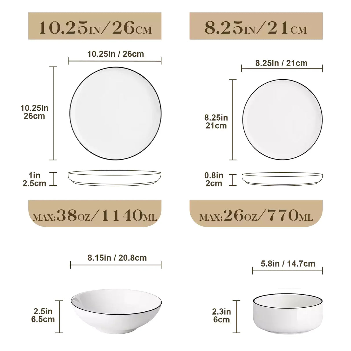 Luna 16 Piece Dinnerware Set