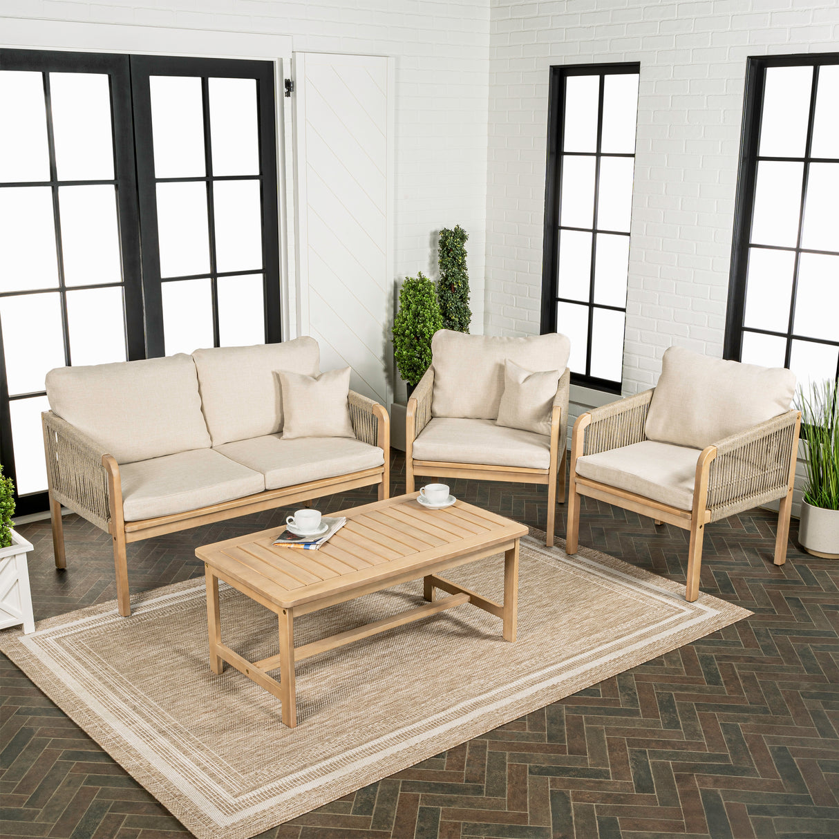 Tavira-4-Piece-Modern-Bohemian-Acacia-Wood-Outdoor-Patio-Set-with-Cushions-and-Plain-Decorative-Pillows-Outdoor-Furniture-Sets