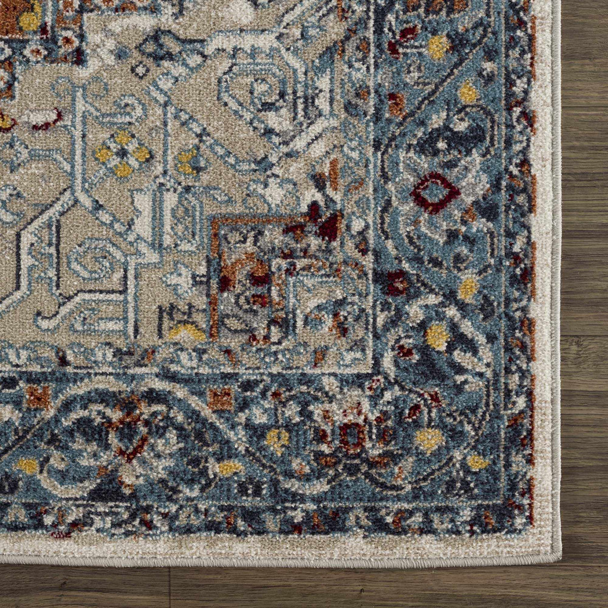 Cabacungan Blue & Rust Washable Area Rug - Clearance