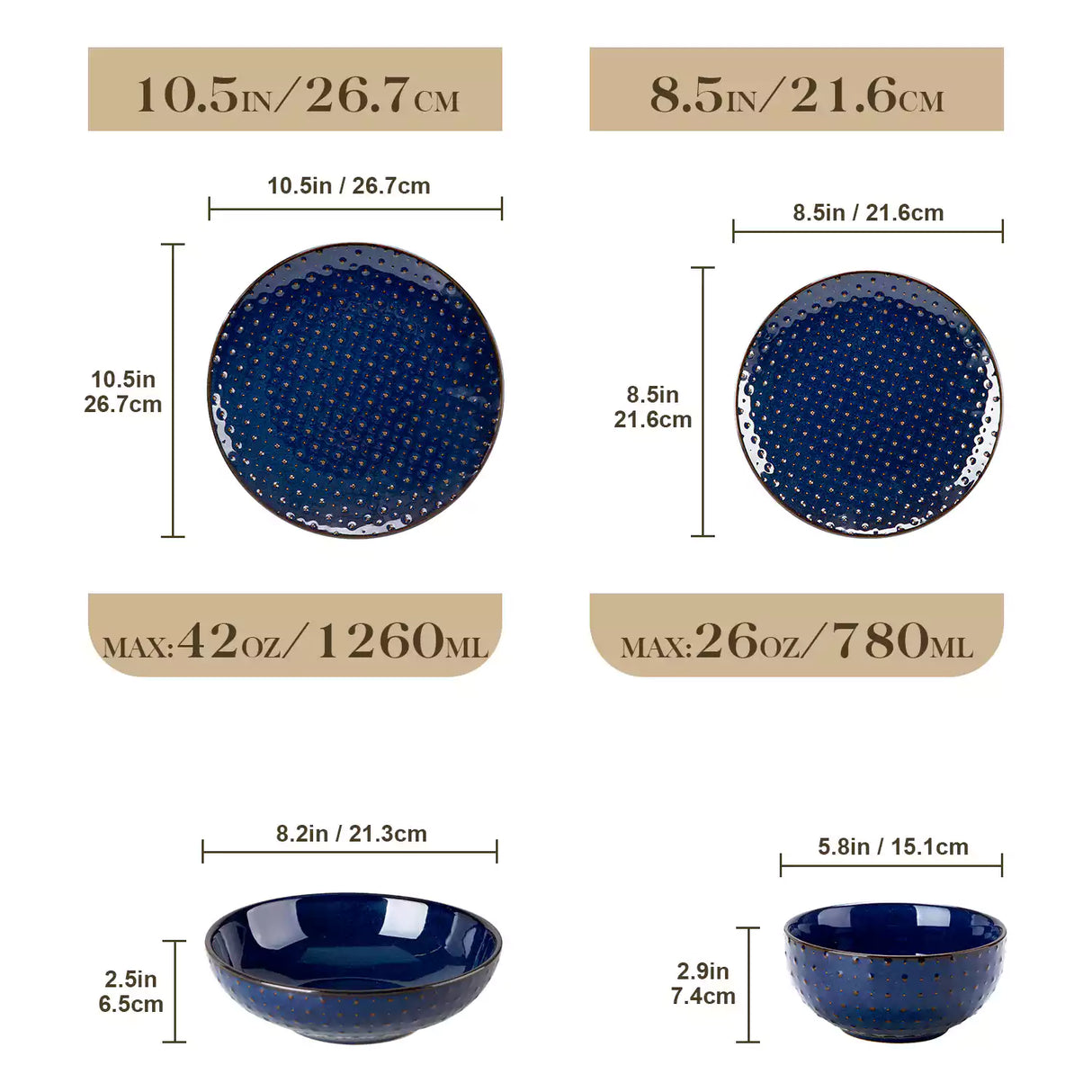 Lydia 16 Piece Starry Blue Dinnerware Set