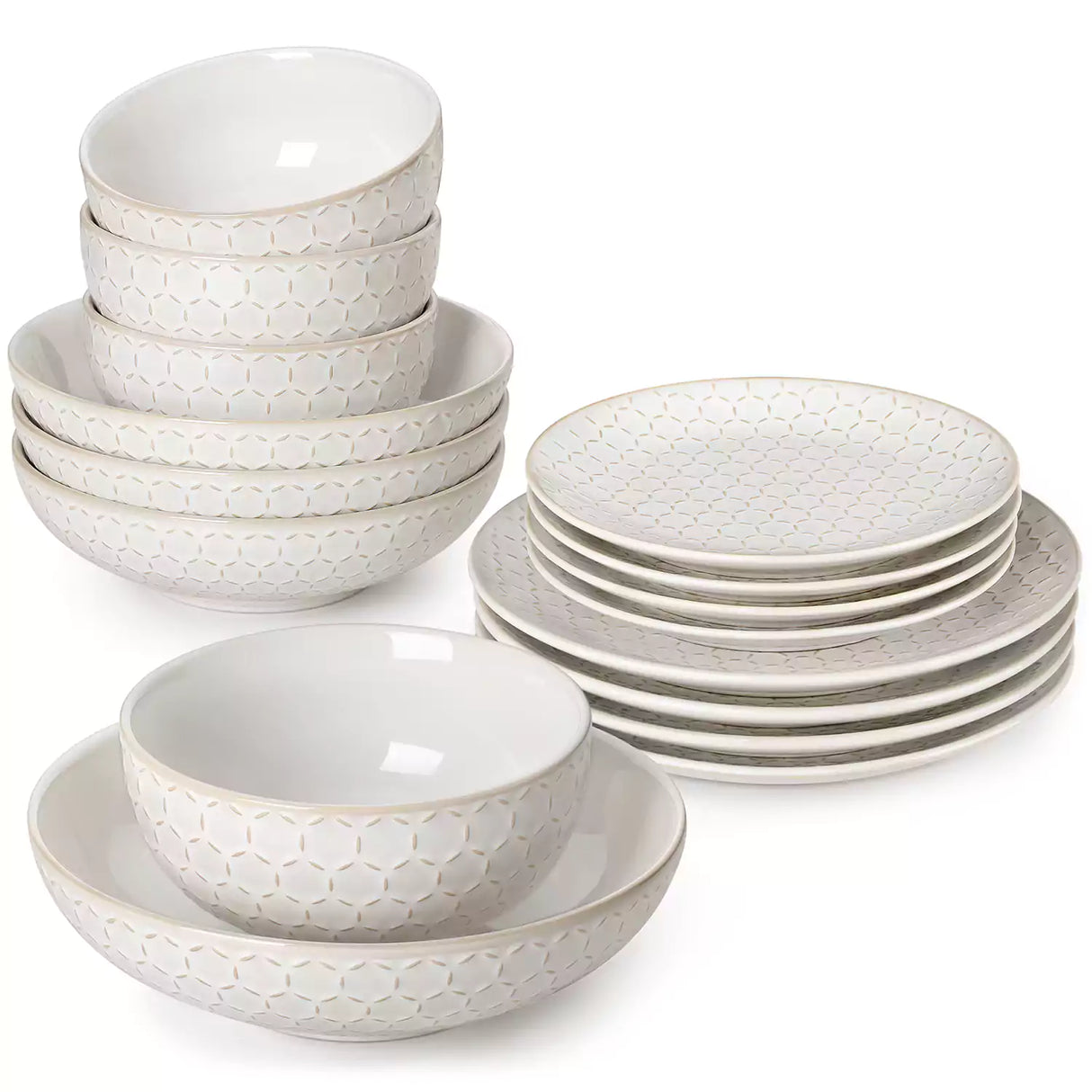Lydia 16 Piece Antique White Dinnerware Set