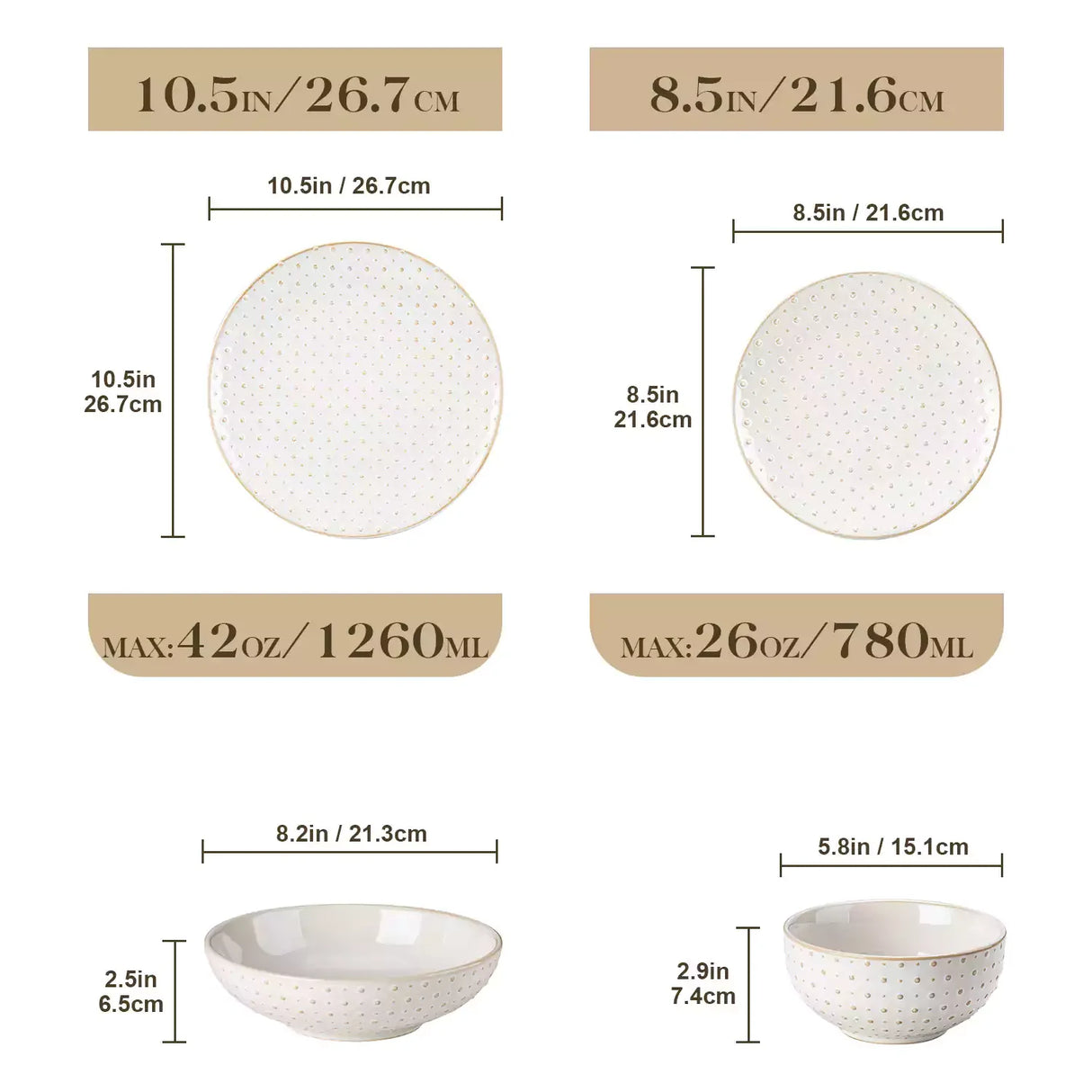 Lydia 16 Piece Antique White Dinnerware Set