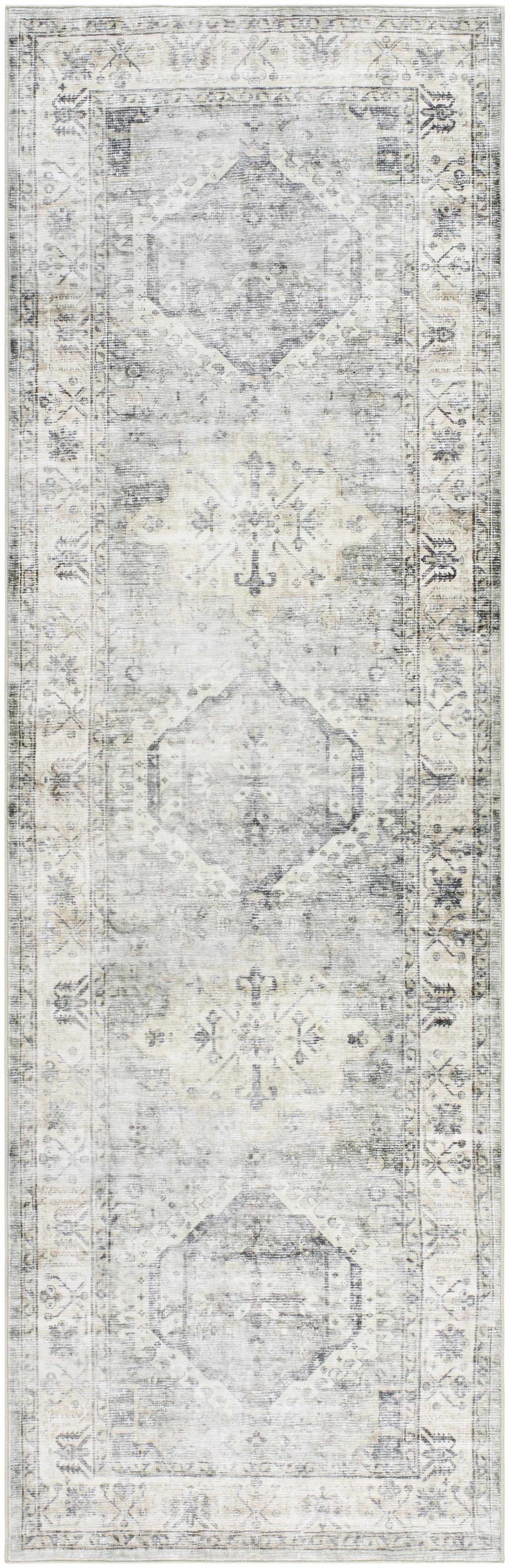 Laran Sage Distressed Washable Area Rug