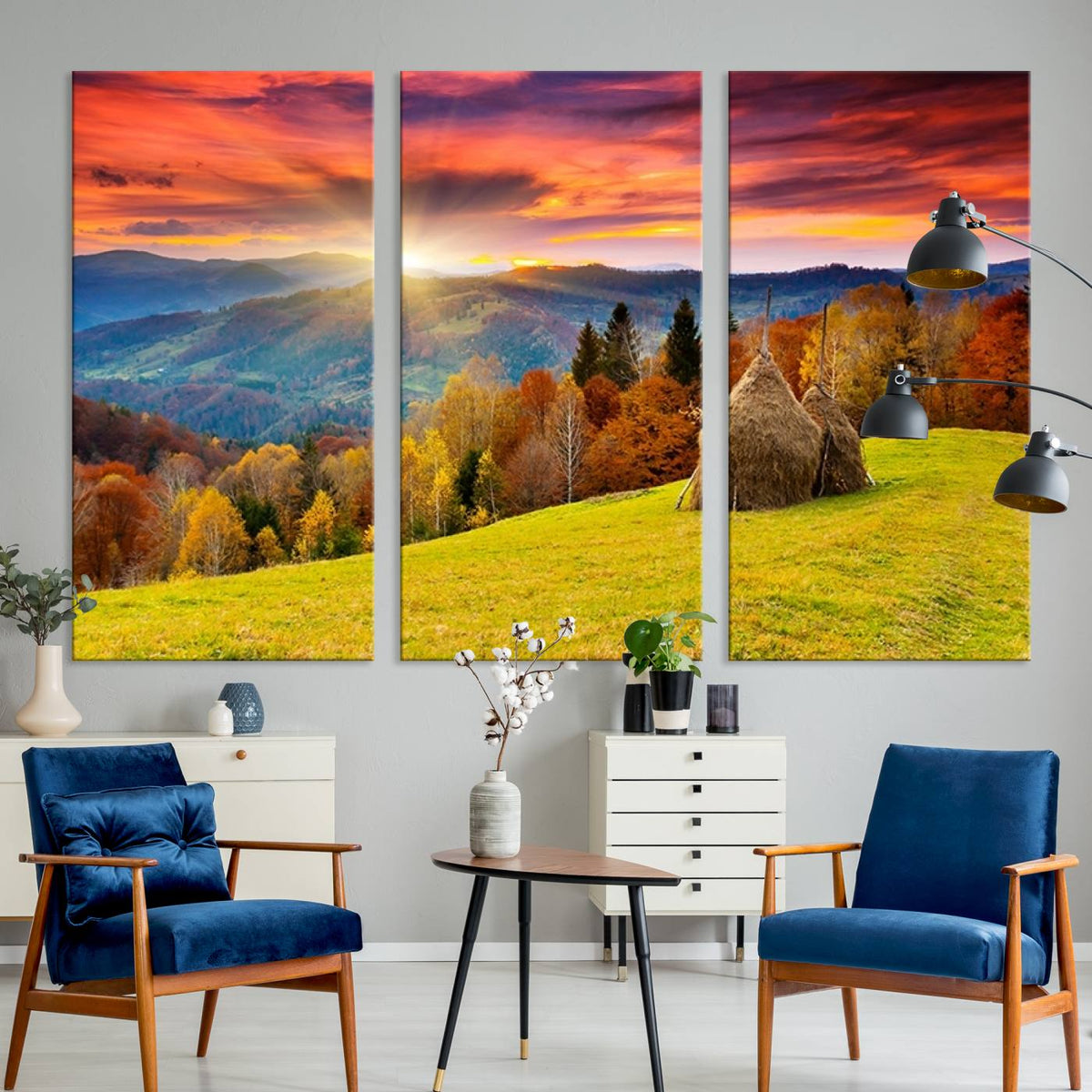 Landscape View Sunset Wall Art Landscape Canvas Print All