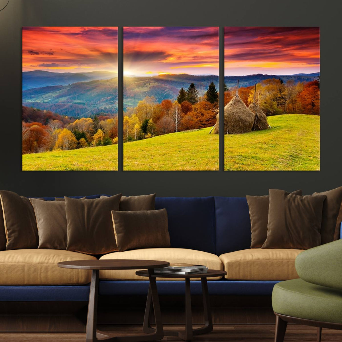 Landscape View Sunset Wall Art Landscape Canvas Print All