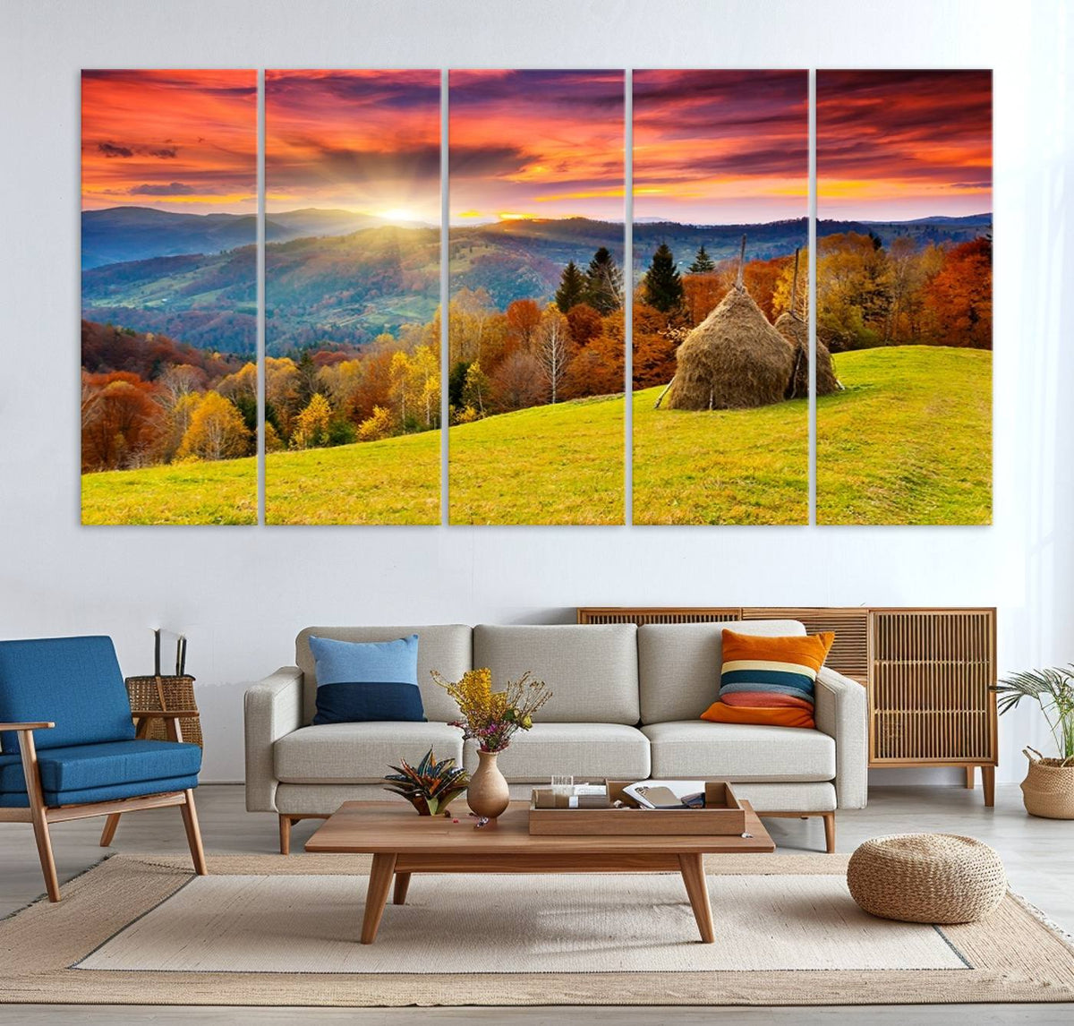 Landscape View Sunset Wall Art Landscape Canvas Print All