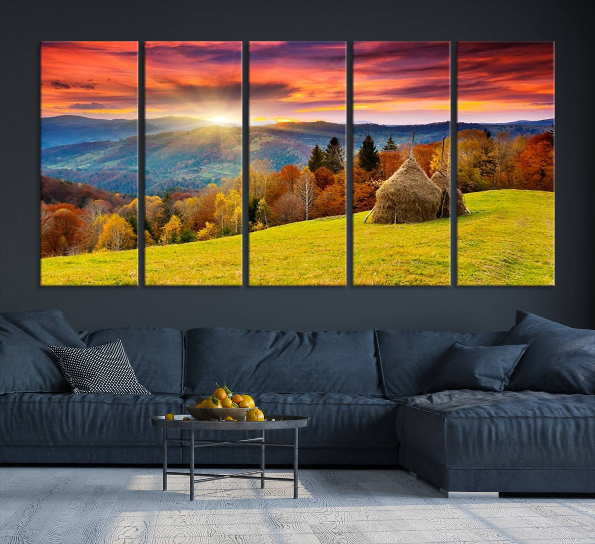 Landscape View Sunset Wall Art Landscape Canvas Print All