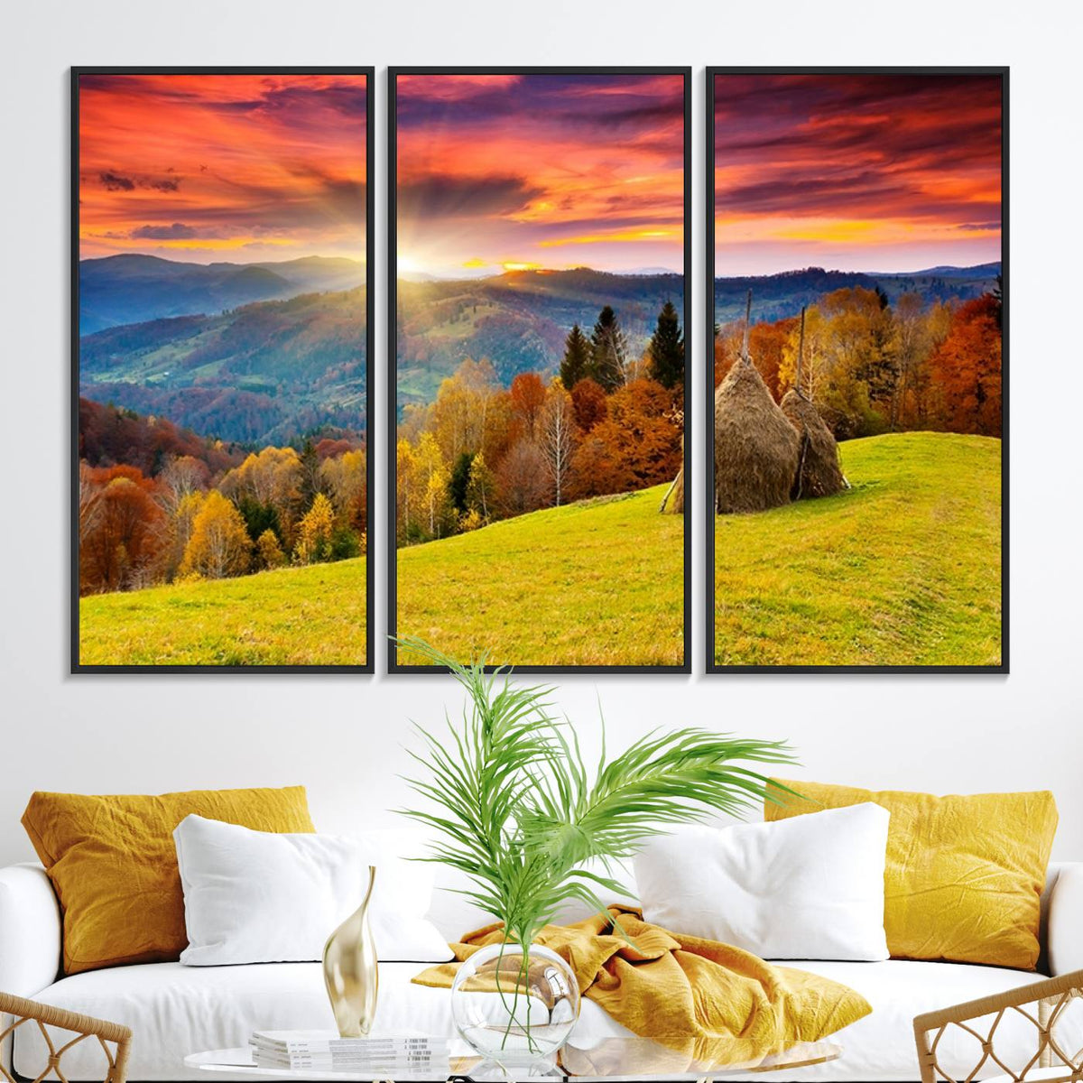 Landscape View Sunset Wall Art Landscape Canvas Print All