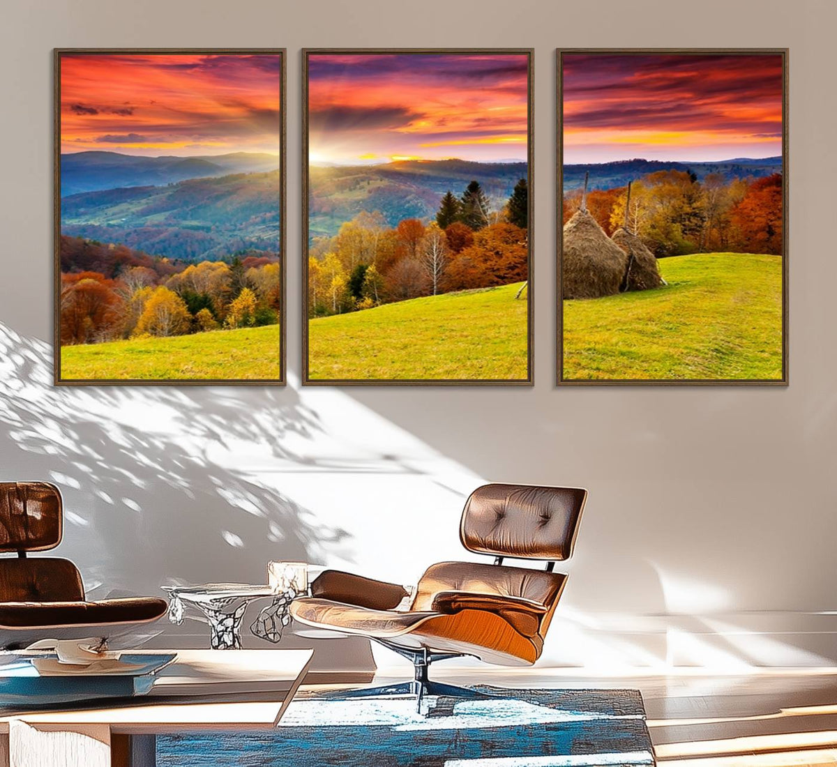 Landscape View Sunset Wall Art Landscape Canvas Print All