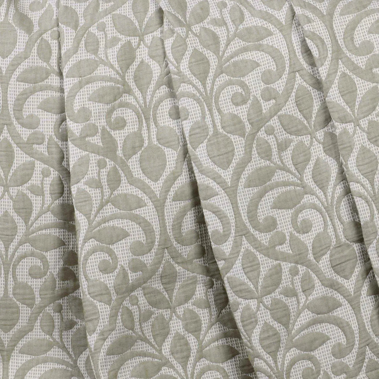 Vineyard Cotton Blend Medium Weight Matelasse Floral Scroll Coverlet - Coverlet by Superior Brand