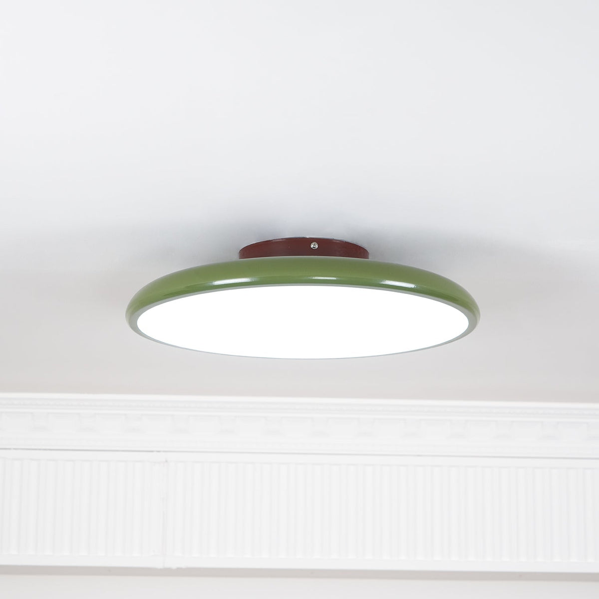 Orbitra | Flush Mount LED Ceiling Light with Swivel Arm, Dimmable Beige or Green Fixture