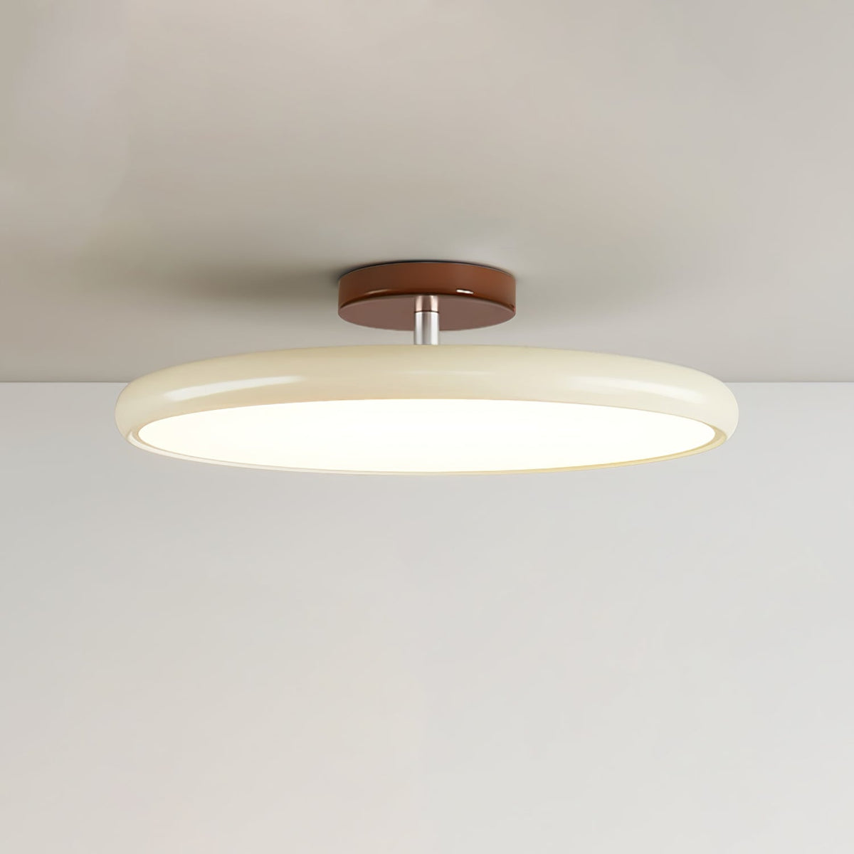 Orbitra | Flush Mount LED Ceiling Light with Swivel Arm, Dimmable Beige or Green Fixture