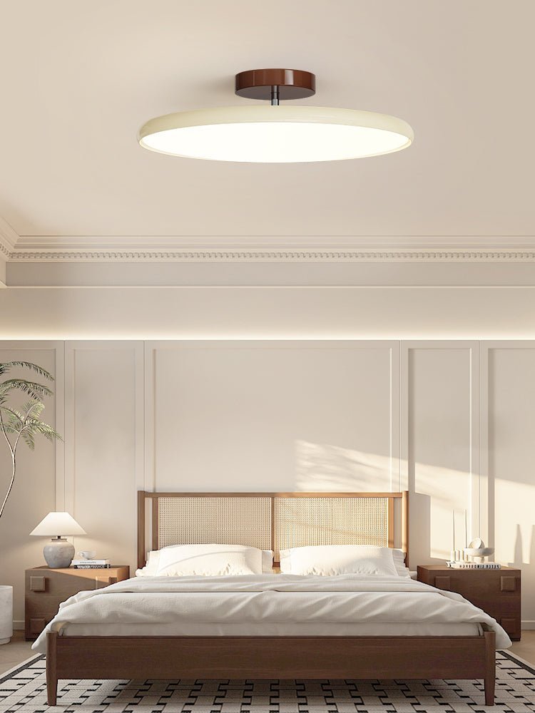 Orbitra | Flush Mount LED Ceiling Light with Swivel Arm, Dimmable Beige or Green Fixture