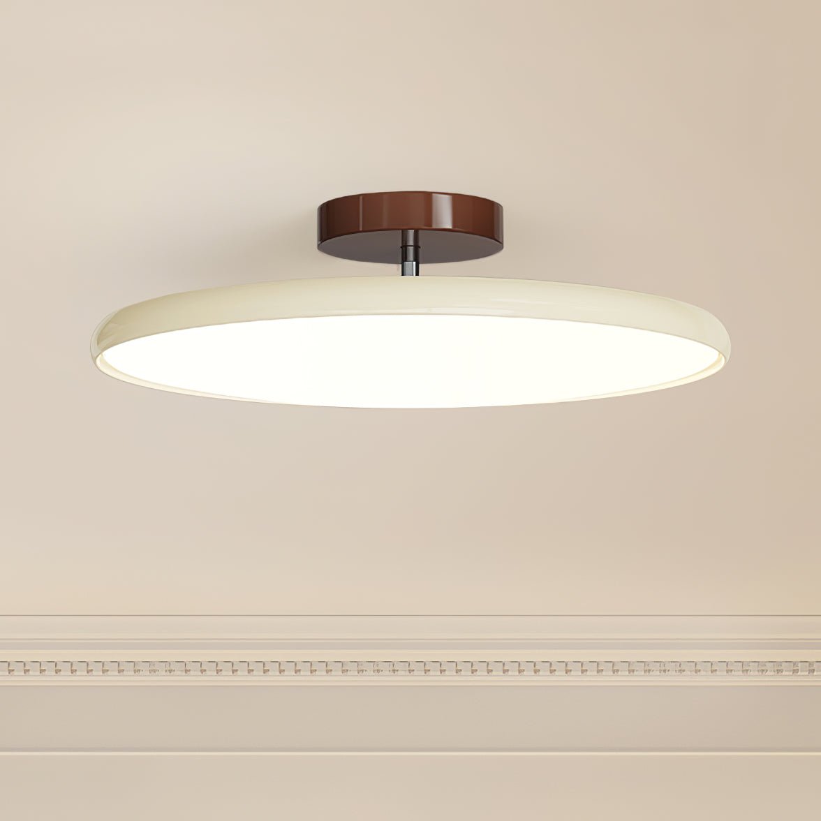 Orbitra | Flush Mount LED Ceiling Light with Swivel Arm, Dimmable Beige or Green Fixture