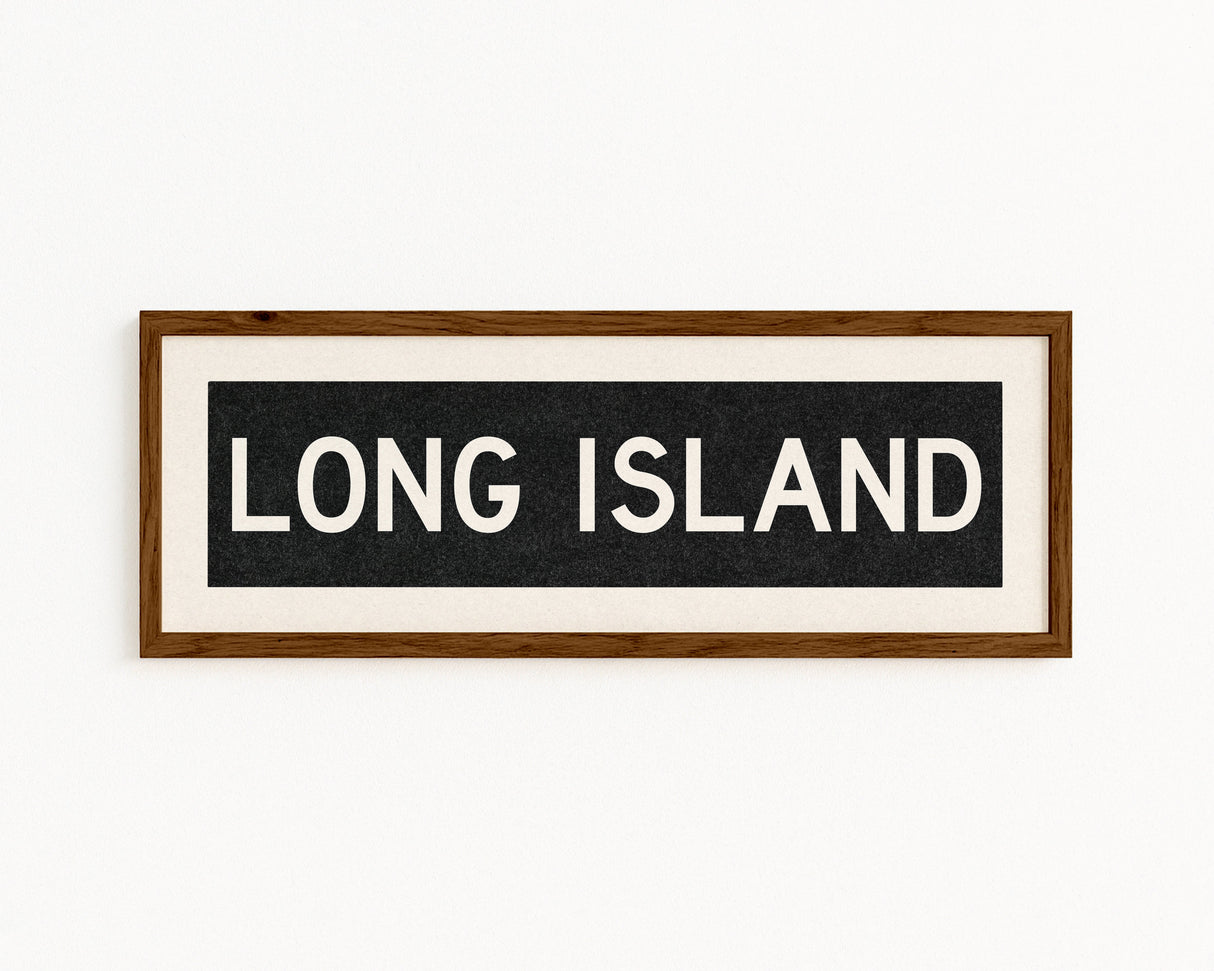 Framed Long island New York Bus Scroll