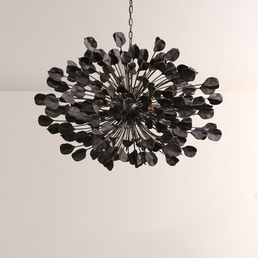 Modern Ceramic Leaf Chandelier Brass
