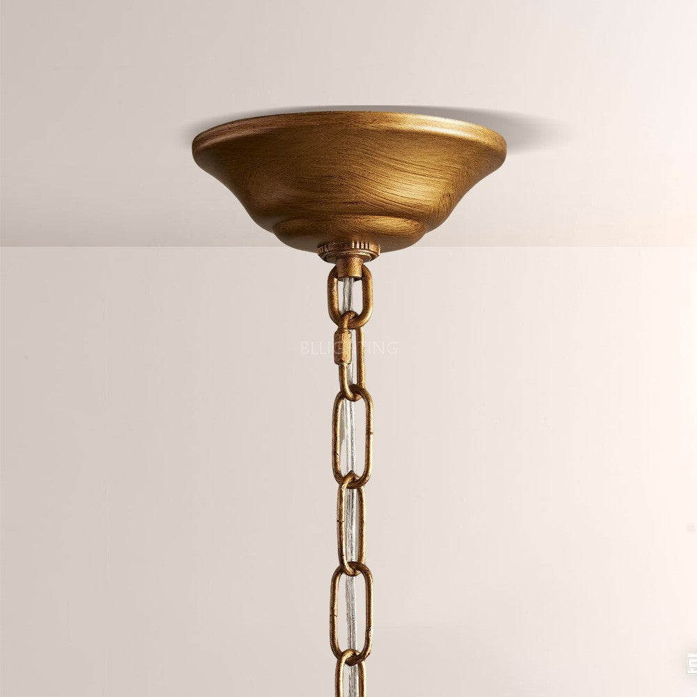 Modern Ceramic Leaf Chandelier Brass