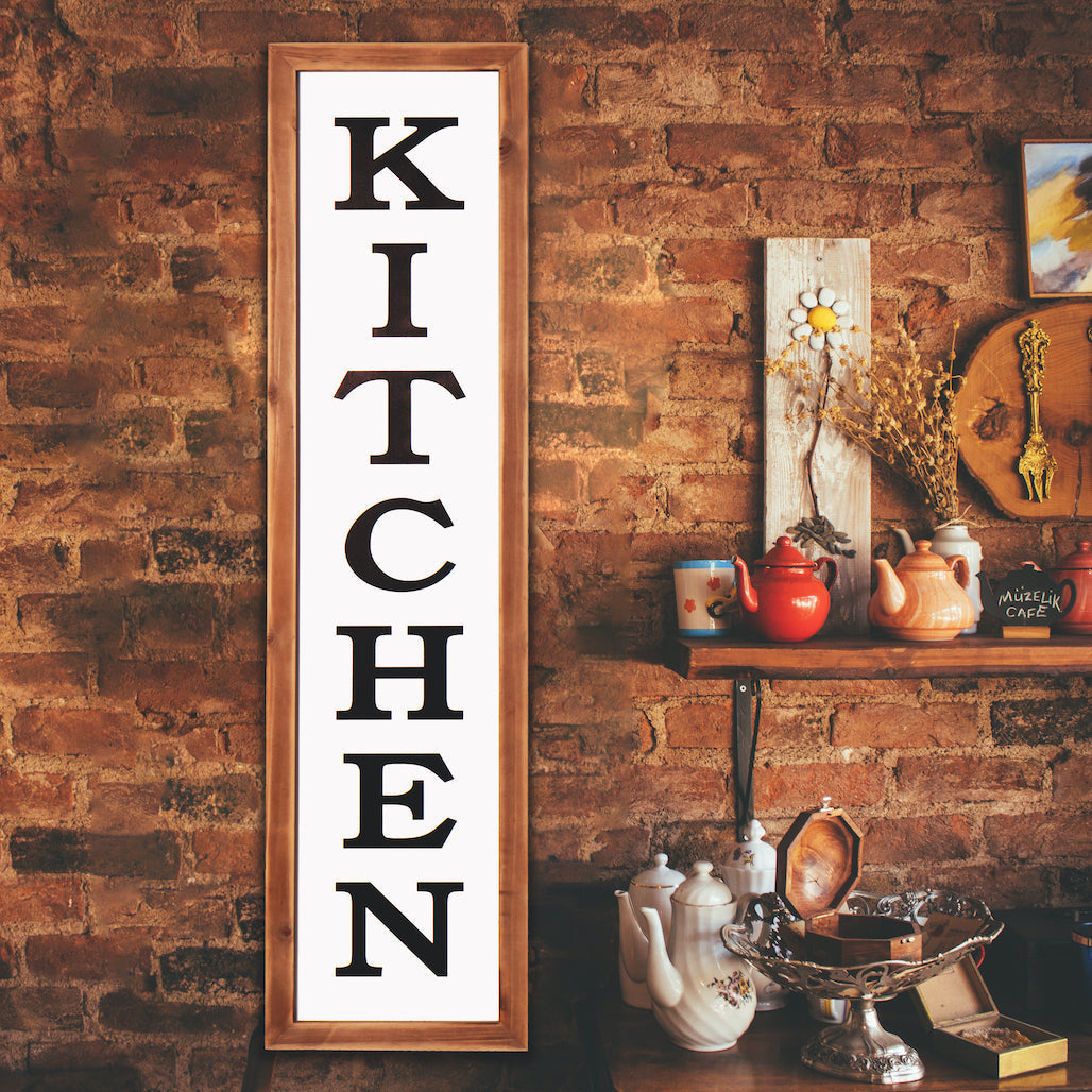 36" interchangeable and reversible kitchen fun door sign combo