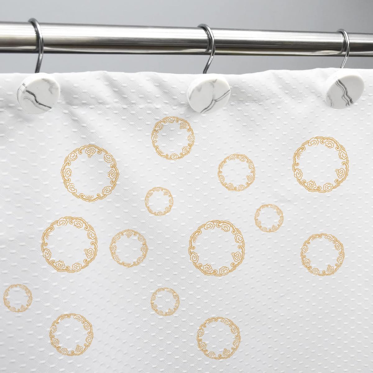 Set of 12 Rust Resistant Shower Curtain Hooks - 6 Designs