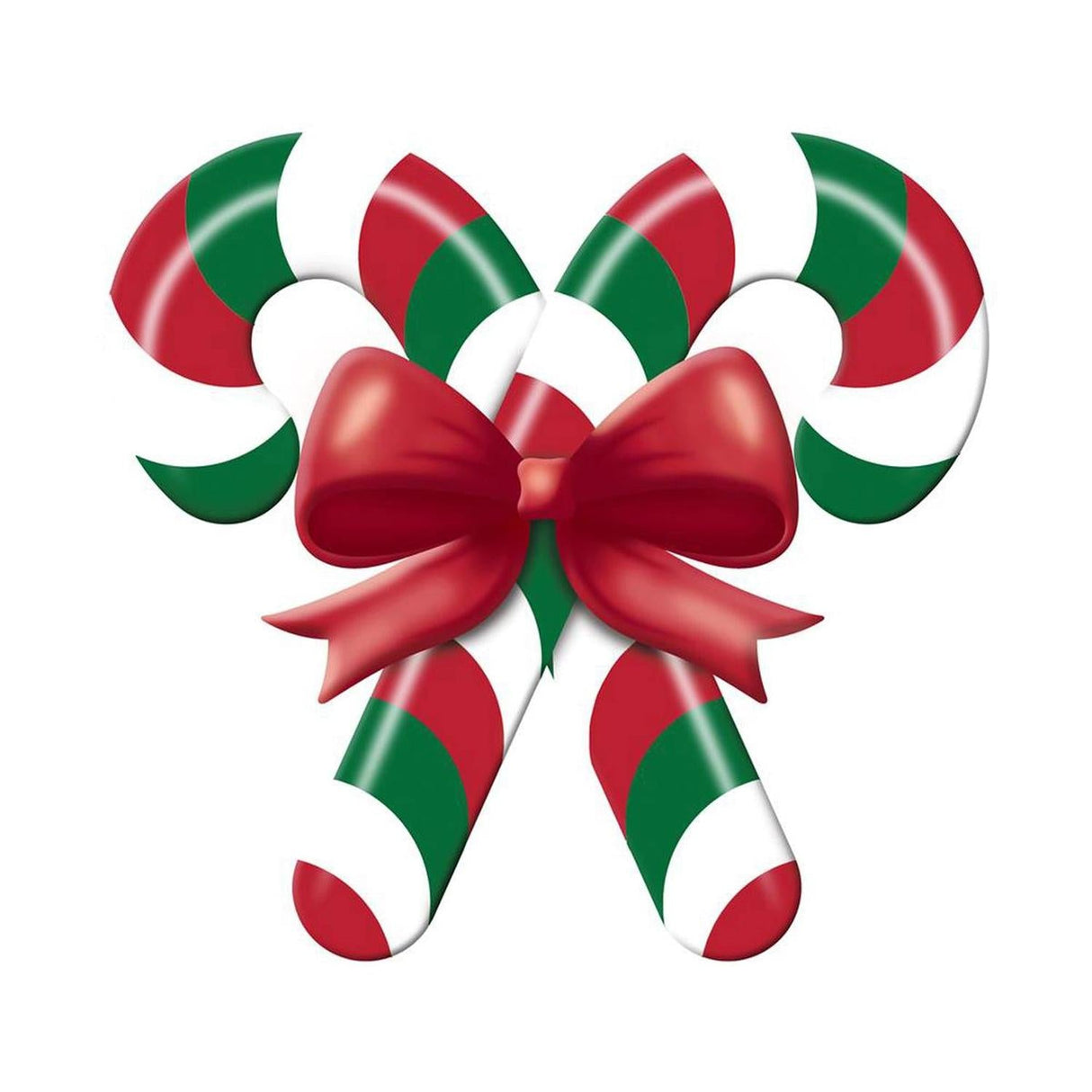 13" Metal Embossed Candy Canes: Red/Green