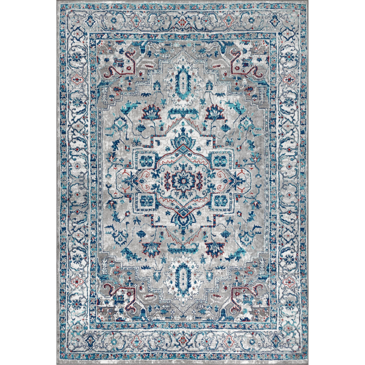 Modern Vintage Medallion Area Rug