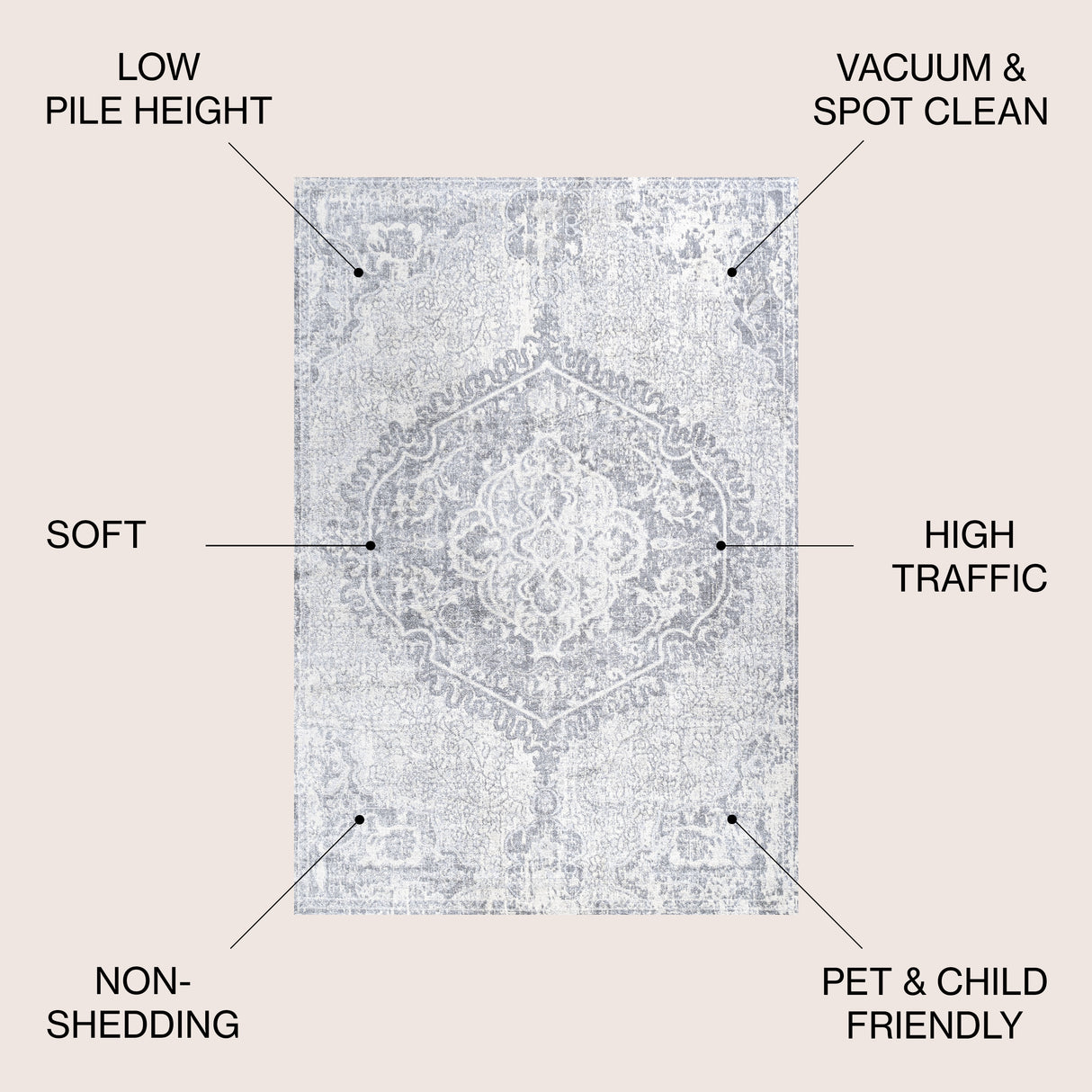 Modern Vintage Medallion Area Rug