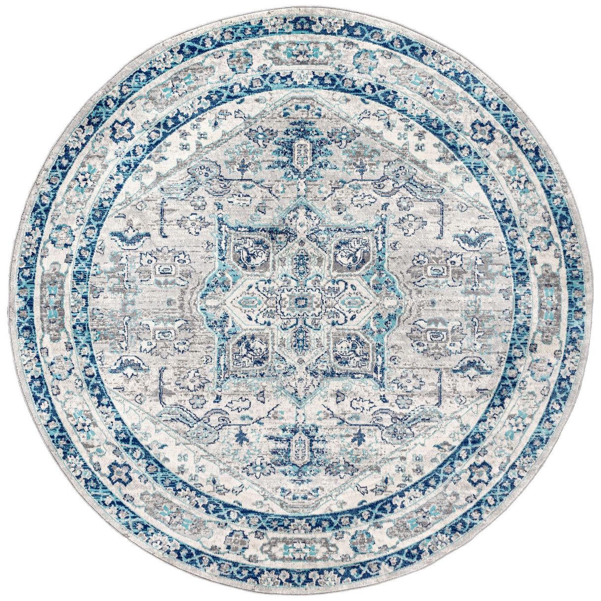 Persian Vintage Medallion Round Area Rug