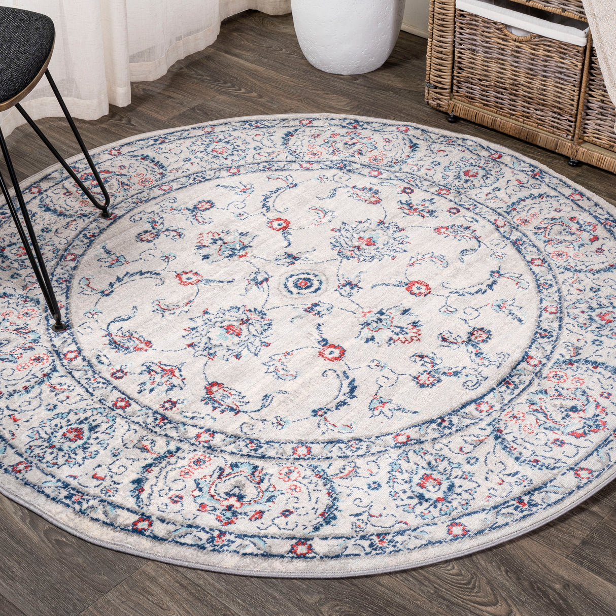 Gray-Modern-Persian-Vintage-Round-Area-Rug-Area-Rugs