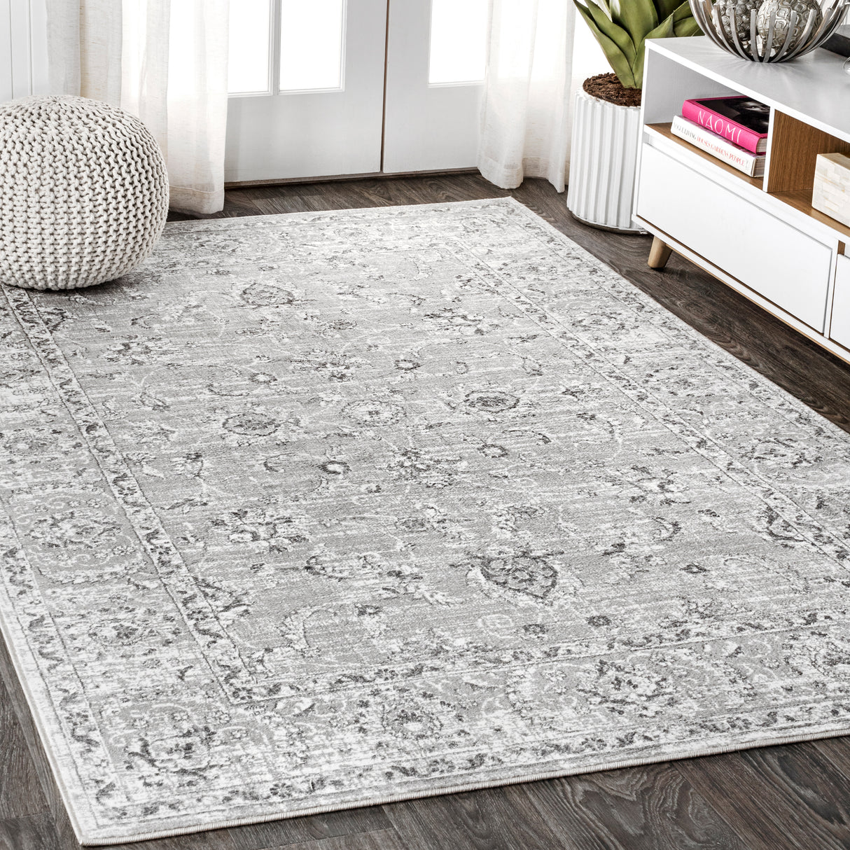 Gray Modern Persian Vintage Area Rug