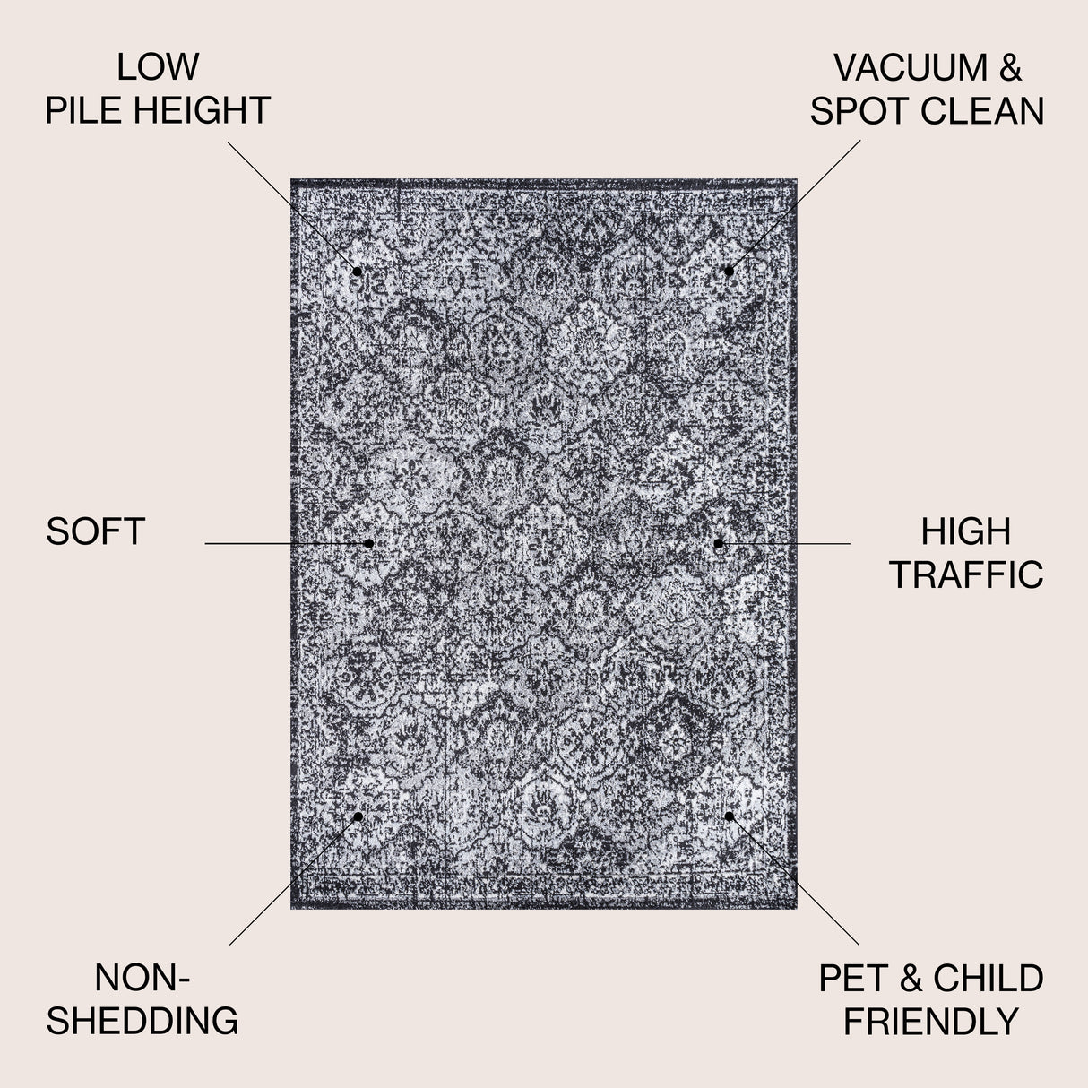 Modern Persian Boho Vintage Trellis Area Rug