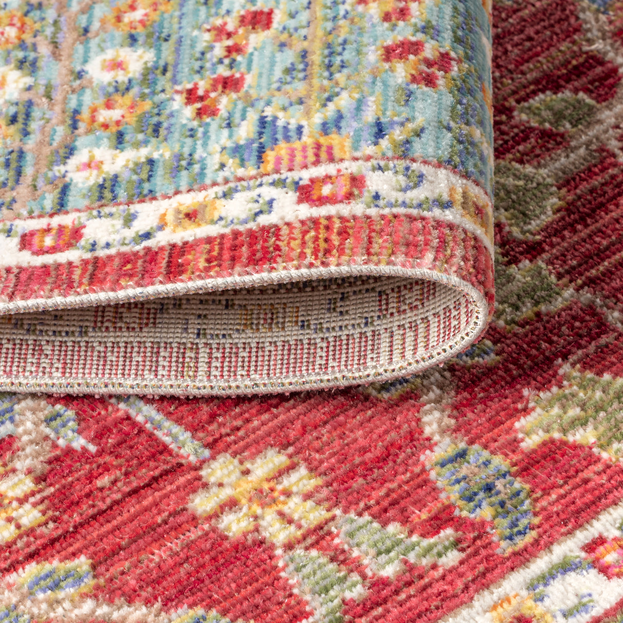 India Flower and Vine Runner Rug