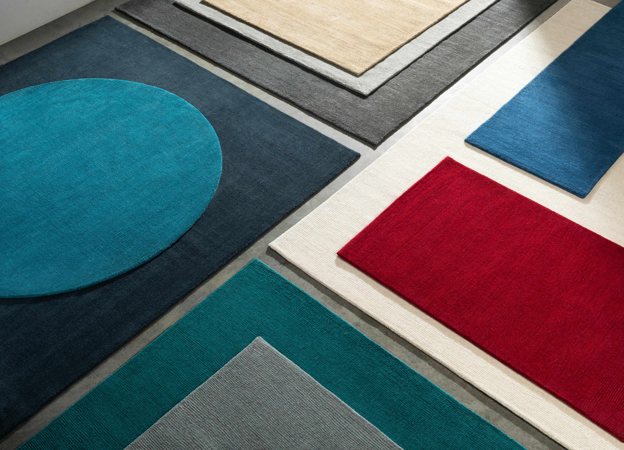 Brockton Solid Teal Wool Rug