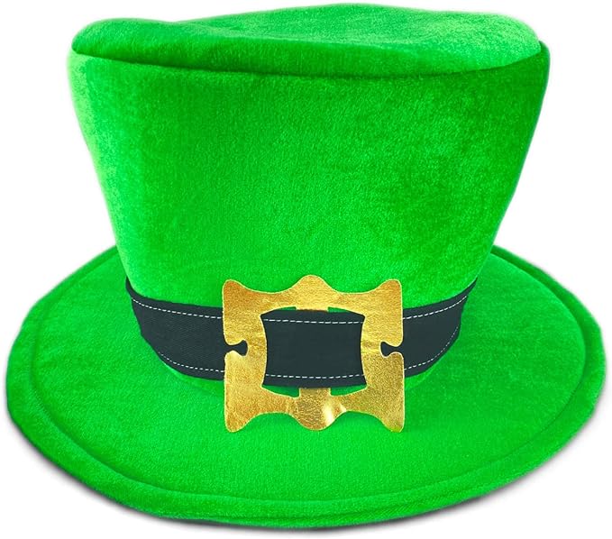 St Patricks Day Beard Face Mask and Green Hat Leprechaun Costume for Adults