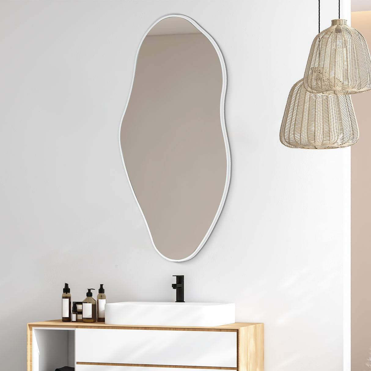 Everly Irregular Framed Decorative Wall Mirror