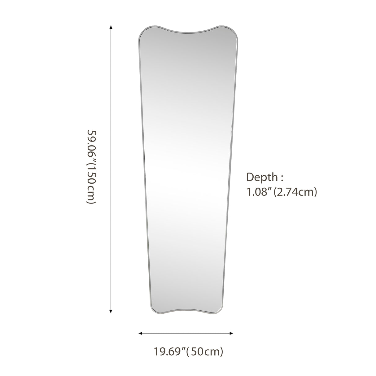 Alfie Rectangular Metal Framed Wall Mounted Full-Length Mirror