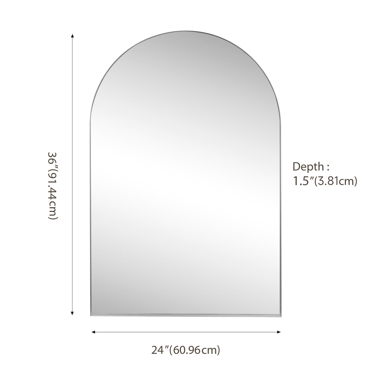 Elodie Medium Arched Metal Framed Wall Mounted Mirror