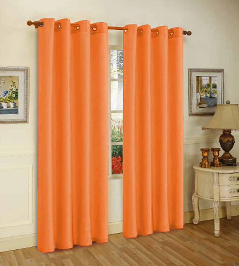 J&V Textiles 2 Panels Solid Grommet Faux Silk Window Curtain Drapes Treatment in 84" Length