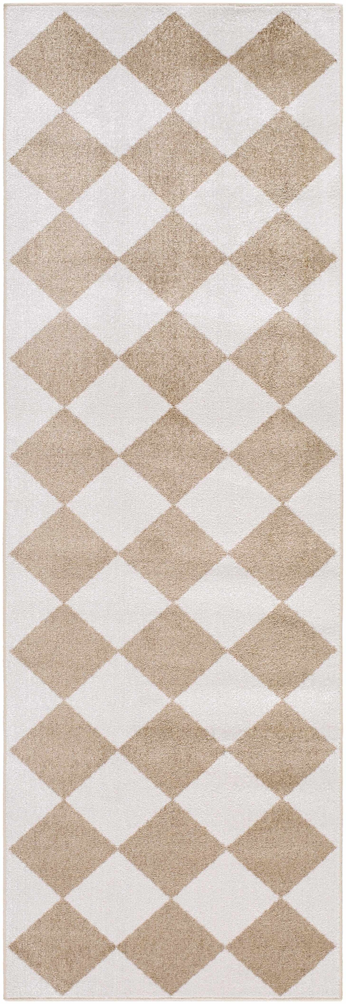 Ulric Brown Diamond Washable Area Rug