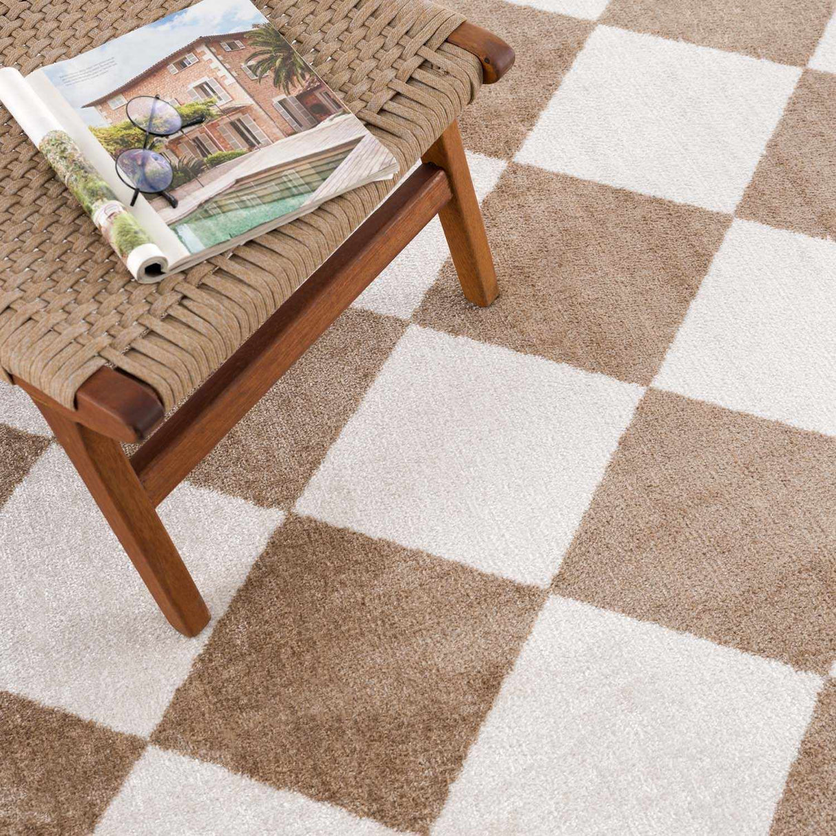 Ulric Brown Diamond Washable Area Rug