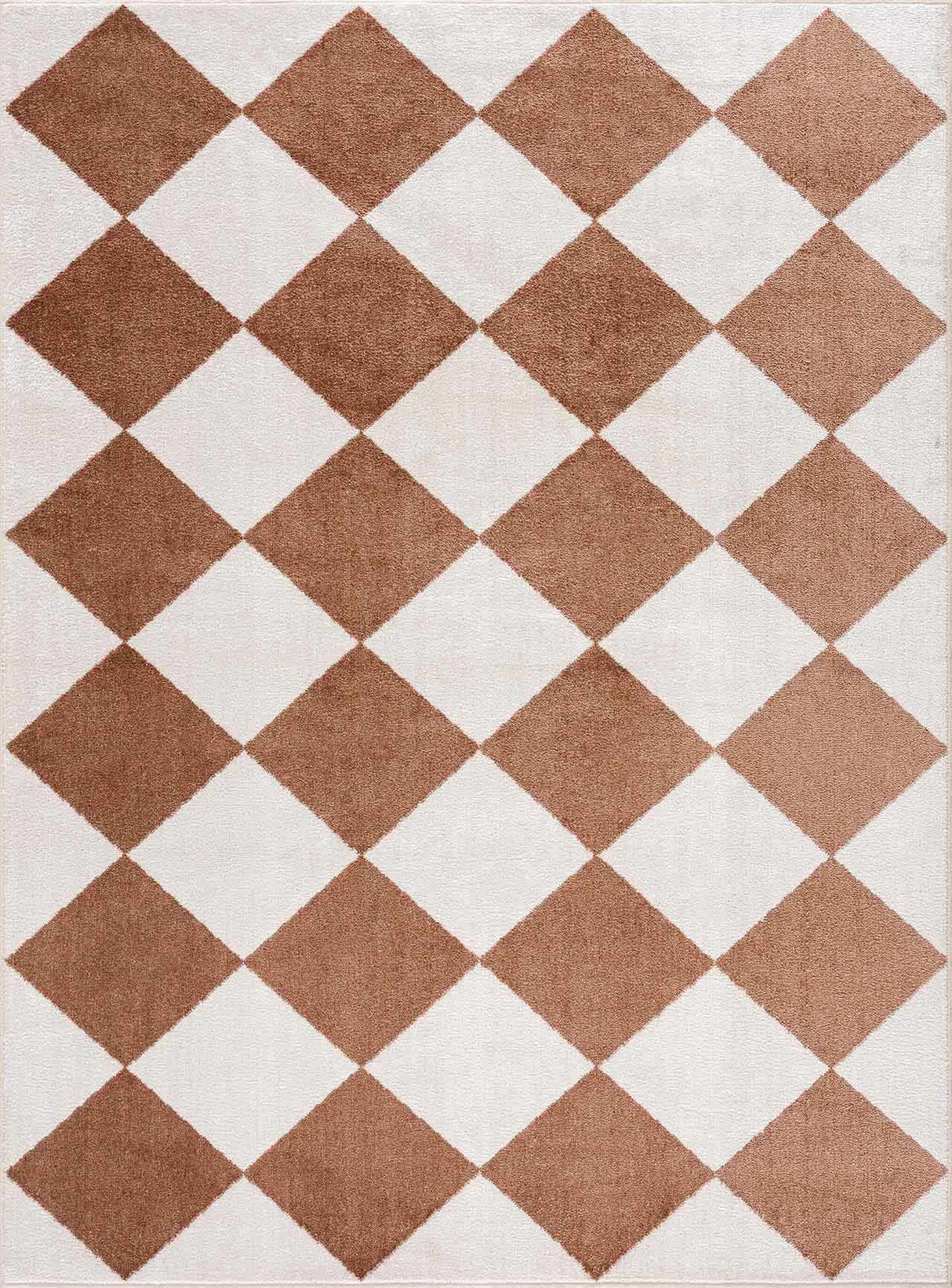 Ulric Chestnut Diamond Washable Area Rug
