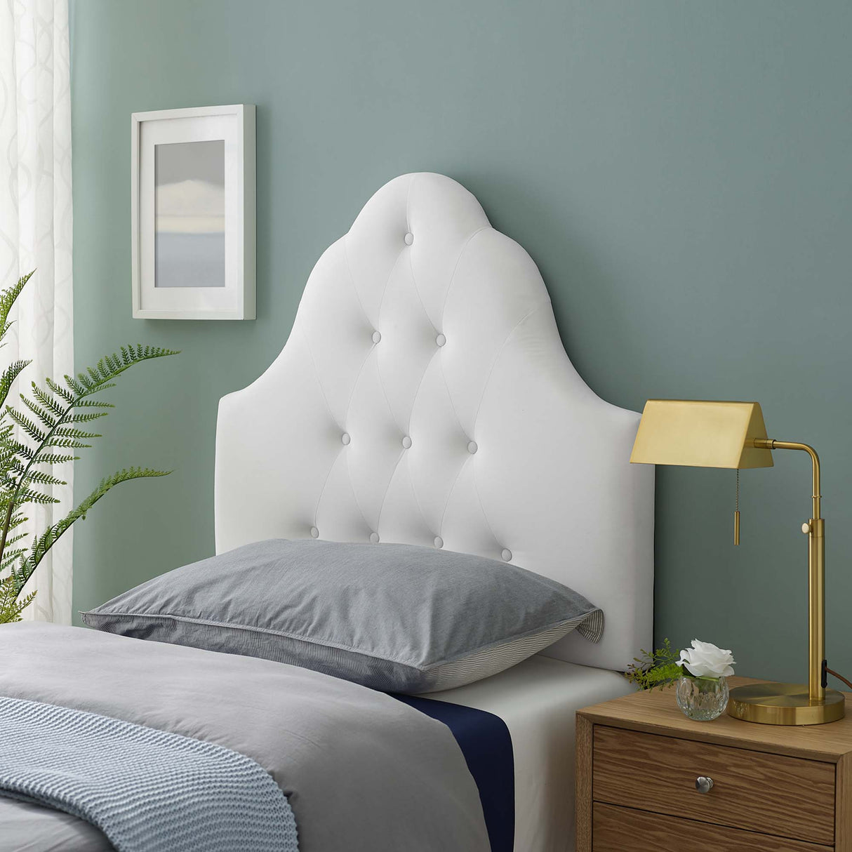 Sovereign Diamond Tufted Performance Velvet Twin Headboard by Modway